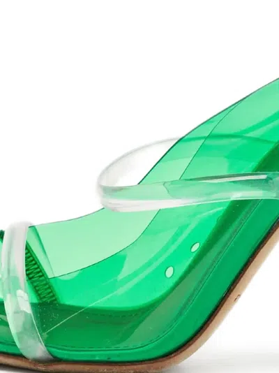 Pre-owned Malone Souliers 100mm Maureen Heeled Mules In Green