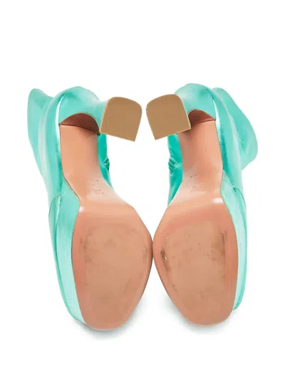 Pre-owned Amina Muaddi 140mm Platform Ankle Boots In Green