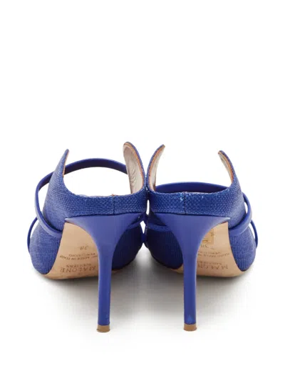 Pre-owned Malone Souliers 80mm Pointed-toe Heeled Pumps In Blue