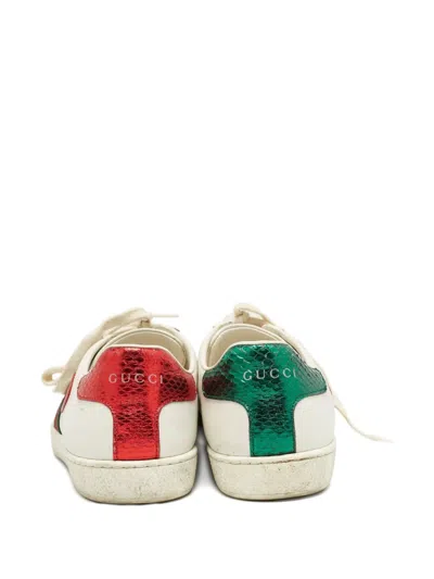Pre-owned Gucci 2024 Web Stripe Sneakers In White