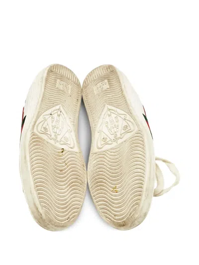 Pre-owned Gucci 2024 Web Stripe Sneakers In White