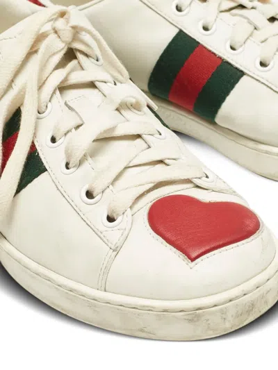 Pre-owned Gucci 2024 Web Stripe Sneakers In White