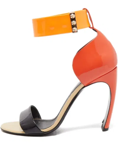 Pre-owned Nicholas Kirkwood 105mm Lola Patent-leather Studded Sandals In Multi