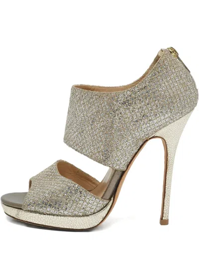 Pre-owned Jimmy Choo 1137922 Metallic In Gray