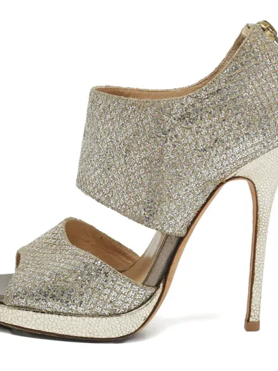 Pre-owned Jimmy Choo 1137922 Metallic In Gray