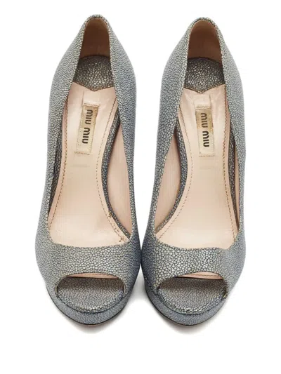 Pre-owned Miu Miu 1153016 Grey In Gray