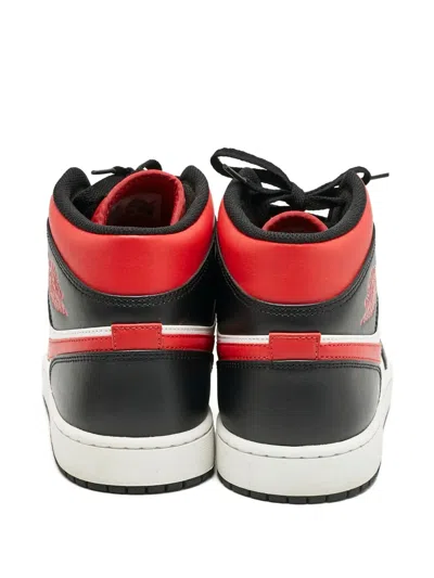 Pre-owned Jordan Air  1 Mid Leather Sneakers In Red