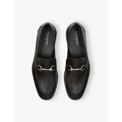 Magnanni Mens Dark Brown Horsebit-embellished Leather Loafers Eur 42 / 8 Uk In Multi