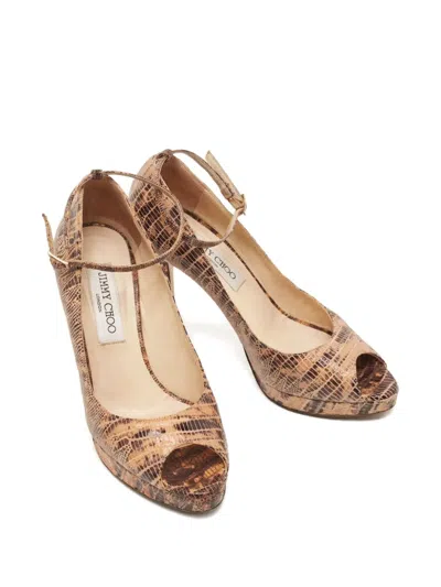 Pre-owned Jimmy Choo 867330 Beige In Neutral