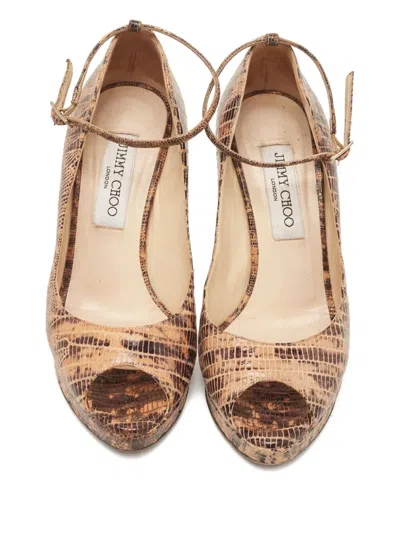 Pre-owned Jimmy Choo 867330 Beige In Neutral