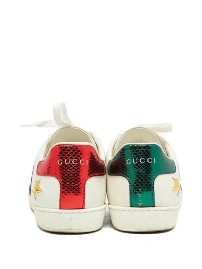 Pre-owned Gucci Star-embellishment Sneakers In White