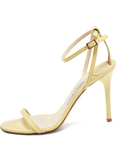 Pre-owned Jimmy Choo 105mm Leather Ankle-strap Sandals In Yellow