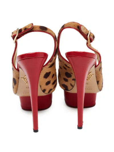 Pre-owned Charlotte Olympia 140mm Leopard-pattern Platform Pumps In Brown