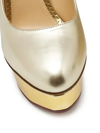 Pre-owned Charlotte Olympia 150mm Leather Platform Pumps In Yellow