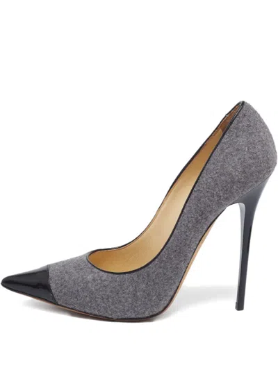 Pre-owned Jimmy Choo 125mm Patent-toecap Pumps In Gray