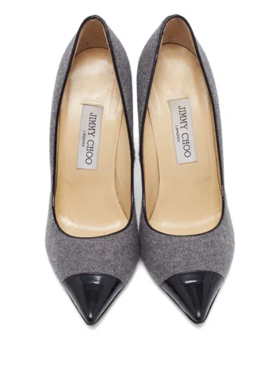 Pre-owned Jimmy Choo 125mm Patent-toecap Pumps In Gray