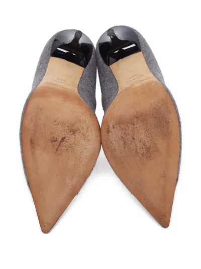 Pre-owned Jimmy Choo 125mm Patent-toecap Pumps In Gray