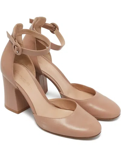 Pre-owned Gianvito Rossi 85mm Ankle-strap Pumps In Neutral
