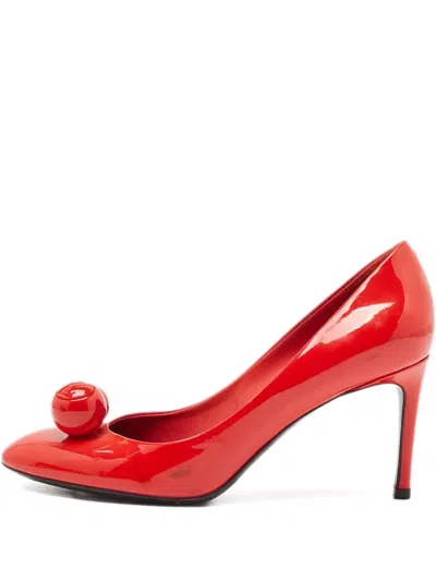 Pre-owned Louis Vuitton 75mm Leather Pumps In Red