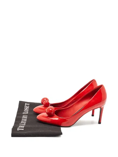 Pre-owned Louis Vuitton 75mm Leather Pumps In Red