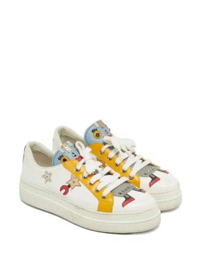 Pre-owned Prada Robot Leather Low-top In White