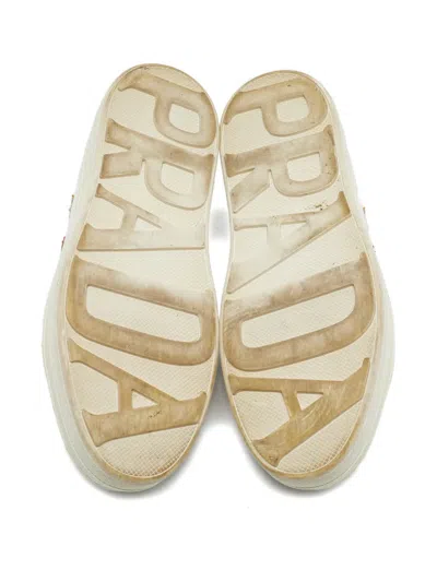 Pre-owned Prada Robot Leather Low-top In White