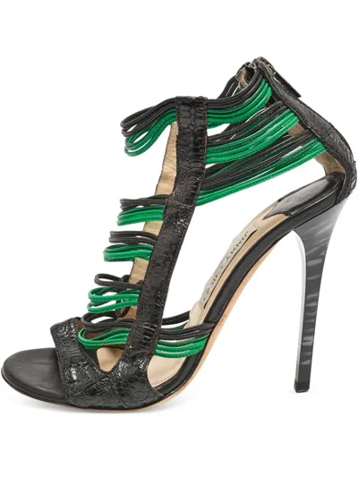 Pre-owned Jimmy Choo Strap-embellishment Sandals In Black