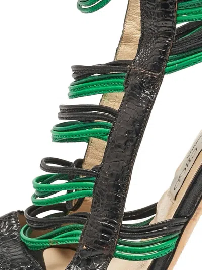 Pre-owned Jimmy Choo Strap-embellishment Sandals In Black