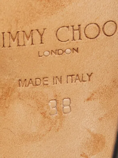 Pre-owned Jimmy Choo 130mm Leather Platform Pumps In Black