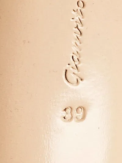 Pre-owned Gianvito Rossi 110mm Patent-leather Pointed-toe Pumps In Neutral