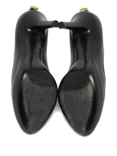 Pre-owned Louis Vuitton 110mm Leather Peep-toe Pumps In Black