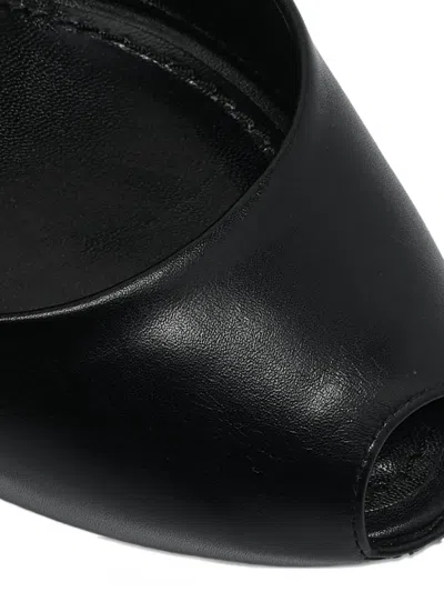 Pre-owned Louis Vuitton 110mm Leather Peep-toe Pumps In Black