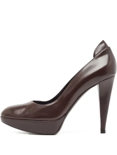 Pre-owned Sergio Rossi Vintage 120mm Platform Heel Pumps In Brown