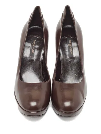 Pre-owned Sergio Rossi Vintage 120mm Platform Heel Pumps In Brown