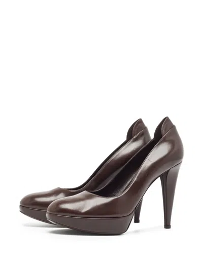 Pre-owned Sergio Rossi Vintage 120mm Platform Heel Pumps In Brown