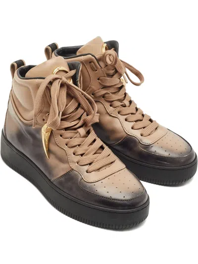 Pre-owned Roberto Cavalli Vintage Leather High-top Sneakers In Black