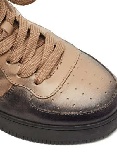 Pre-owned Roberto Cavalli Vintage Leather High-top Sneakers In Black