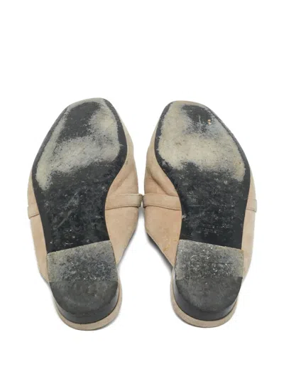 Pre-owned Hermes oz Suede Mules In Neutral