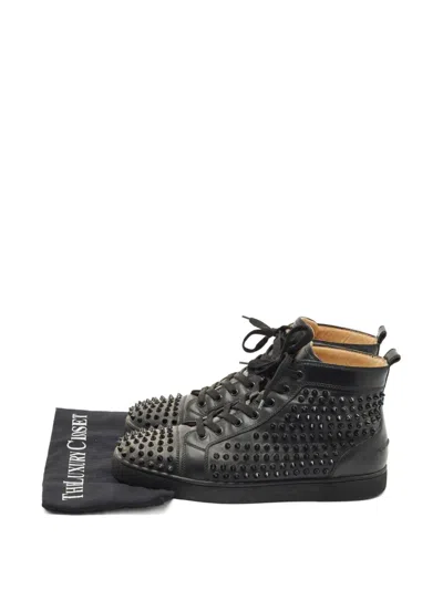 Pre-owned Christian Louboutin Louis Junior Sneakers In Black