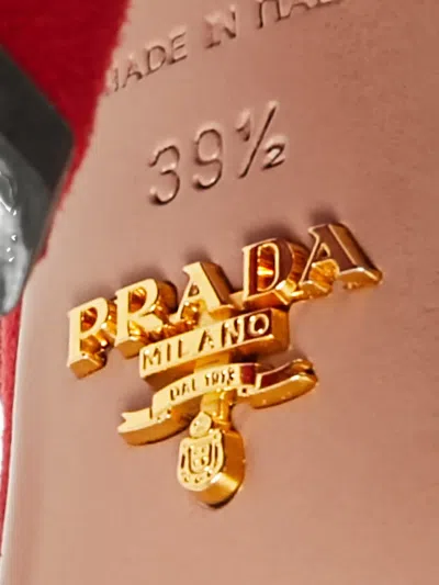 Pre-owned Prada Mary Jane Button Suede Pumps In Red