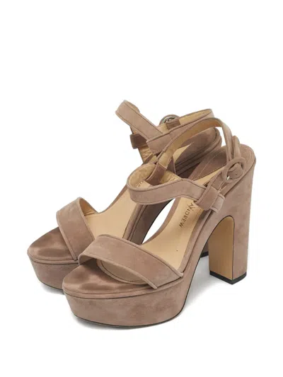 Pre-owned Paul Andrew Platform Ankle-strap Sandals In Neutral