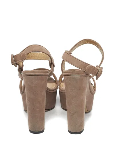 Pre-owned Paul Andrew Platform Ankle-strap Sandals In Neutral