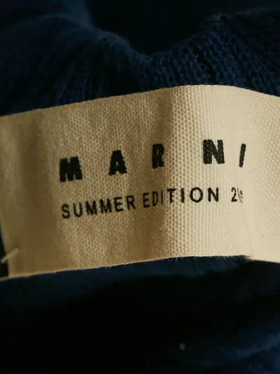 Pre-owned Marni Knitted Tie-up Tank Top In Blue