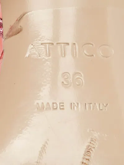 Pre-owned Attico Snakeskin-embossed Leather Sandals In Red