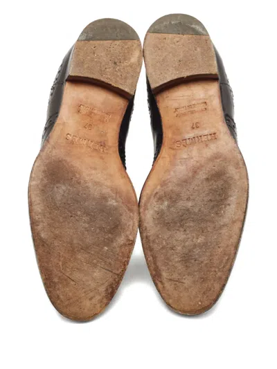 Pre-owned Hermes Brighton Leather Ankle Boots In Black