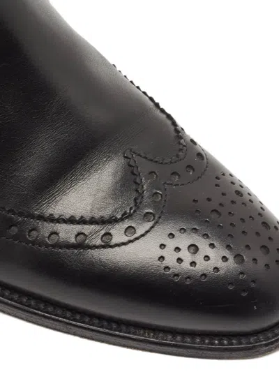 Pre-owned Hermes Brighton Leather Ankle Boots In Black