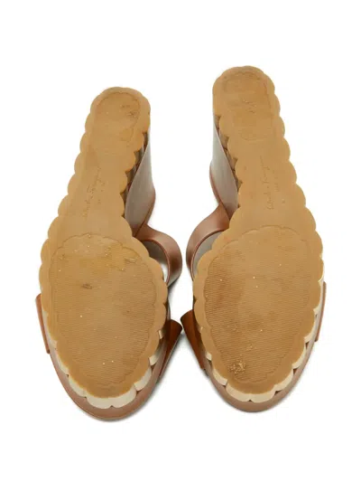 Pre-owned Ferragamo Nicosia Crossover-strap Sandals In Brown