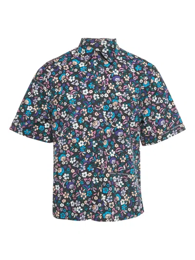 Pre-owned Off-white Floral Cotton Shirt In Blue
