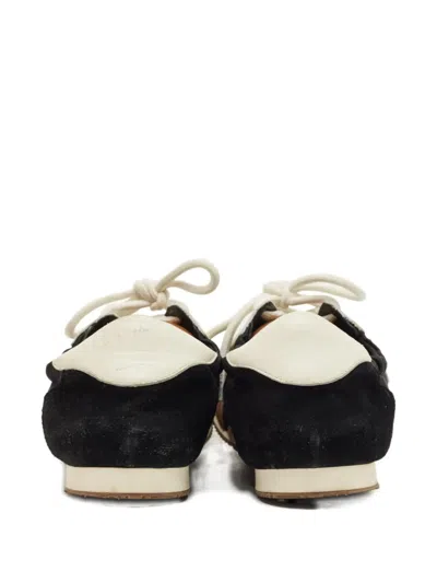 Pre-owned Tory Burch Logo-detail Lace-up Sneakers In Black