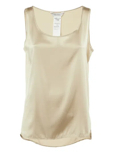 Pre-owned Max Mara Satin Tank Top In Neutral